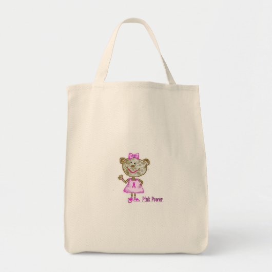 Roze Power Monkey-Tas Tote Bag (Voorkant)