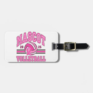 🏐💖 Roze Power Volleybal 🎗️ Bagagelabel