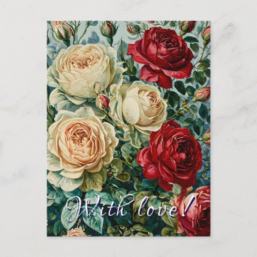 Roze pracht. Bloemenboeket van rozen. Briefkaart (Voorkant)