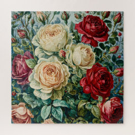 Roze pracht. Bloemenboeket van rozen. Legpuzzel