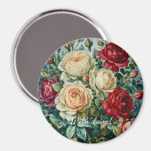 Roze pracht. Bloemenboeket van rozen. Magneet (Voorkant / Achterkant)