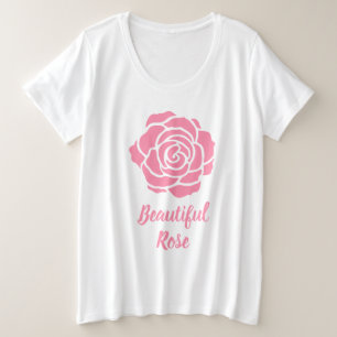 Roze, prachtig Roos en T-shirt formaat