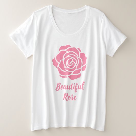 Roze, prachtig Roos en T-shirt formaat (Design voorkant)