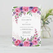 Roze Prachtige Lente Bruiloft Kaart (Staand voorkant)