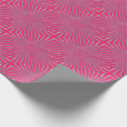  roze prachtige, stijlvolle kunst cadeaupapier (Hoek)