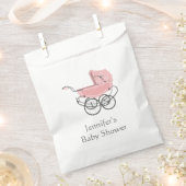 Roze Pram Baby shower Favor Bag Bedankzakje (Geknipt)