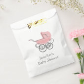 Roze Pram Baby shower Favor Bag Bedankzakje (Gezegeld)