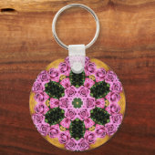 Roze Prancing Posies Sleutelhanger (Voorkant)