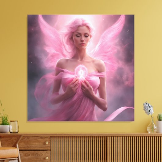 Roze - Premium gewikkeld canvas (glans) (Insitu (Woonkamer))