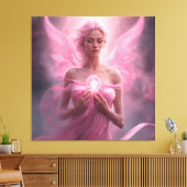 Roze - Premium gewikkeld canvas (glans) Afdruk (Insitu (Woonkamer))