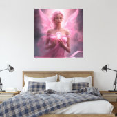 Roze - Premium gewikkeld canvas (glans) Afdruk (Insitu (Slaapkamer))