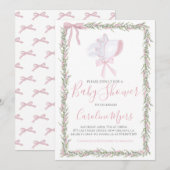 Roze Preppy Bonnet Meisje Baby shower Kaart (Voorkant / Achterkant)