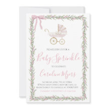 Roze Preppy Carriage Girl Baby Sprinkle