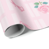 Roze Preppy Coquette Lint en Roos Cadeaupapier (Rol Hoek)