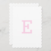 Roze Preppy Ginger Pot Monogram Eerste Vlag Kaart (Voorkant / Achterkant)