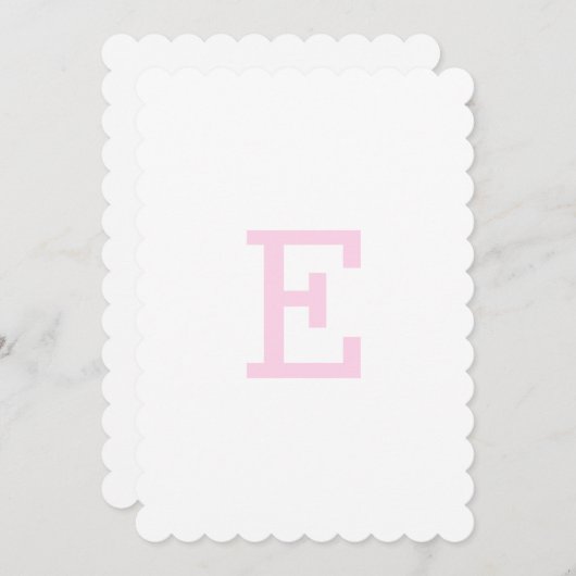 Roze Preppy Ginger Pot Monogram Eerste Vlag Kaart (Voorkant / Achterkant)