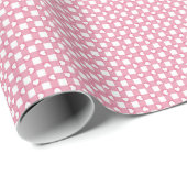Roze Preppy Gingham Harten- Inpakpapier Rol (Rol Hoek)