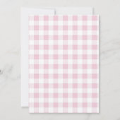 Roze Preppy Gingham Koe Baby Shower Kaart (Achterkant)