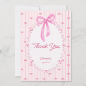 Roze preppy handgetekende babyshower bedankkaart (Voorkant)