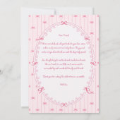 Roze preppy handgetekende babyshower bedankkaart (Achterkant)
