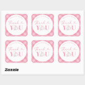 Roze Preppy Meisje Pompoen Verjaardag Bedankt Vierkante Sticker (Vel)