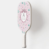 Roze Preppy Monogram Afdrukken Pickleball Paddle (Links)