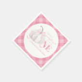 Roze Preppy Pompoen 1e Verjaardag Papier Servet (Hoek)