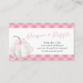 Roze Preppy Pompoen Baby shower Luier Raffle Informatiekaartje (Voorkant)