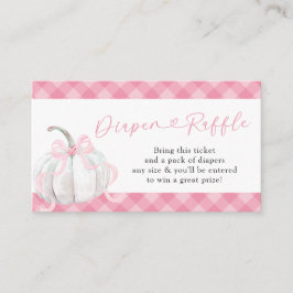 Roze Preppy Pompoen Baby shower Luier Raffle Informatiekaartje
