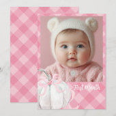 Roze Preppy Pompoen Eerste Verjaardag Foto Banner Kaart (Voorkant / Achterkant)