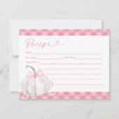 Roze Preppy Pompoen Eerste Verjaardag Recept Kaart (Voorkant)