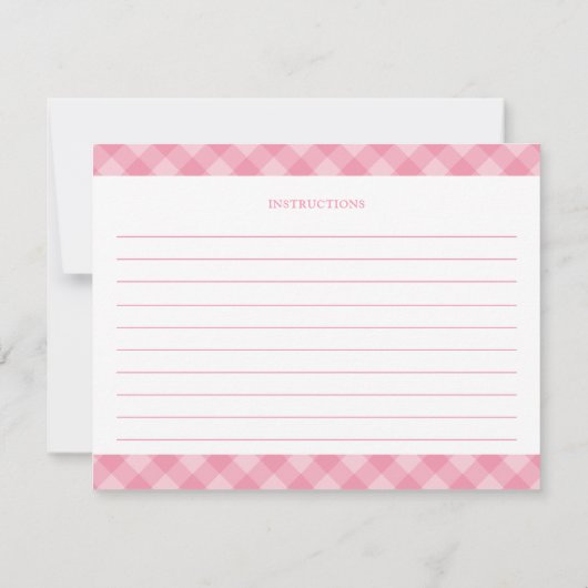 Roze Preppy Pompoen Eerste Verjaardag Recept Kaart (Achterkant)