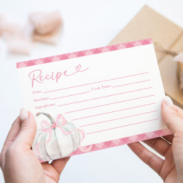 Roze Preppy Pompoen Eerste Verjaardag Recept Kaart