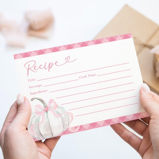 Roze Preppy Pompoen Eerste Verjaardag Recept Kaart