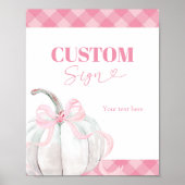 Roze Preppy Pompoen Meisje 1e Verjaardag Custom Si Poster (Voorkant)