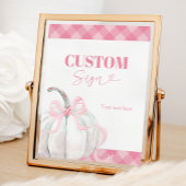 Roze Preppy Pompoen Meisje 1e Verjaardag Custom Si Poster