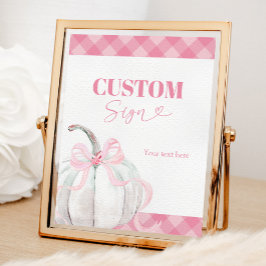 Roze Preppy Pompoen Meisje 1e Verjaardag Custom Si Poster