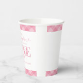 Roze Preppy Pompoen Meisje 1e Verjaardag Papieren  Papieren Bekers (Links)