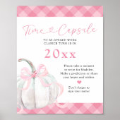 Roze Preppy Pompoen Meisje 1e Verjaardag Time Caps Poster (Voorkant)