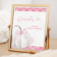 Roze Preppy Pompoen Meisje Verjaardag Dranken Post