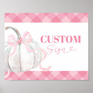 Roze Preppy Pompoen Meisje Verjaardag Op Maat Bord Poster