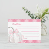 Roze Preppy Pompoen Verjaardag Tijd Capsule Opmerk Informatiekaartje (Staand voorkant)