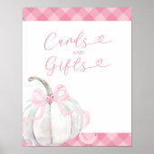 Roze Preppy Pumpkin Girl Verjaardagskaarten en ges Poster (Voorkant)