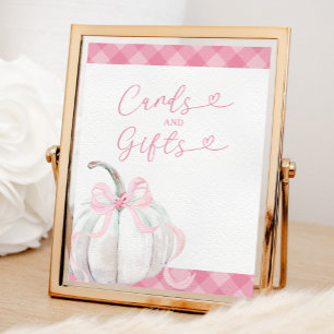 Roze Preppy Pumpkin Girl Verjaardagskaarten en ges Poster