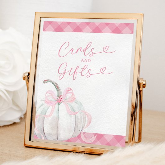 Roze Preppy Pumpkin Girl Verjaardagskaarten en ges Poster