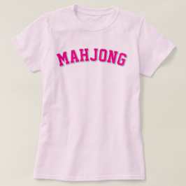 Roze Preppy Varsity Mahjong Grafisch T-shirt