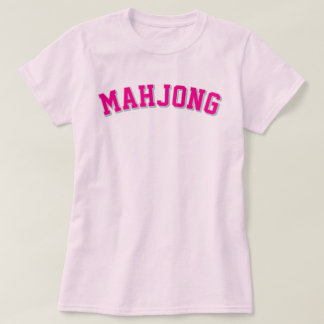 Roze Preppy Varsity Mahjong Grafisch T-shirt