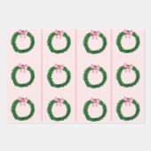 Roze & PreppyChristmas Wrapping Papier - Waterverf Inpakpapier Vel (Voorkant 3)