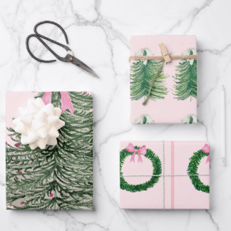 Roze & PreppyChristmas Wrapping Papier - Waterverf Inpakpapier Vel