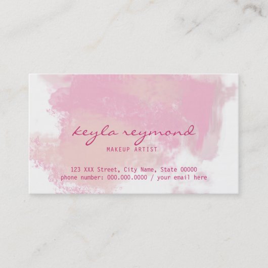 Roze presentatie / make-up make-up roze visitekaartje (Voorkant)
